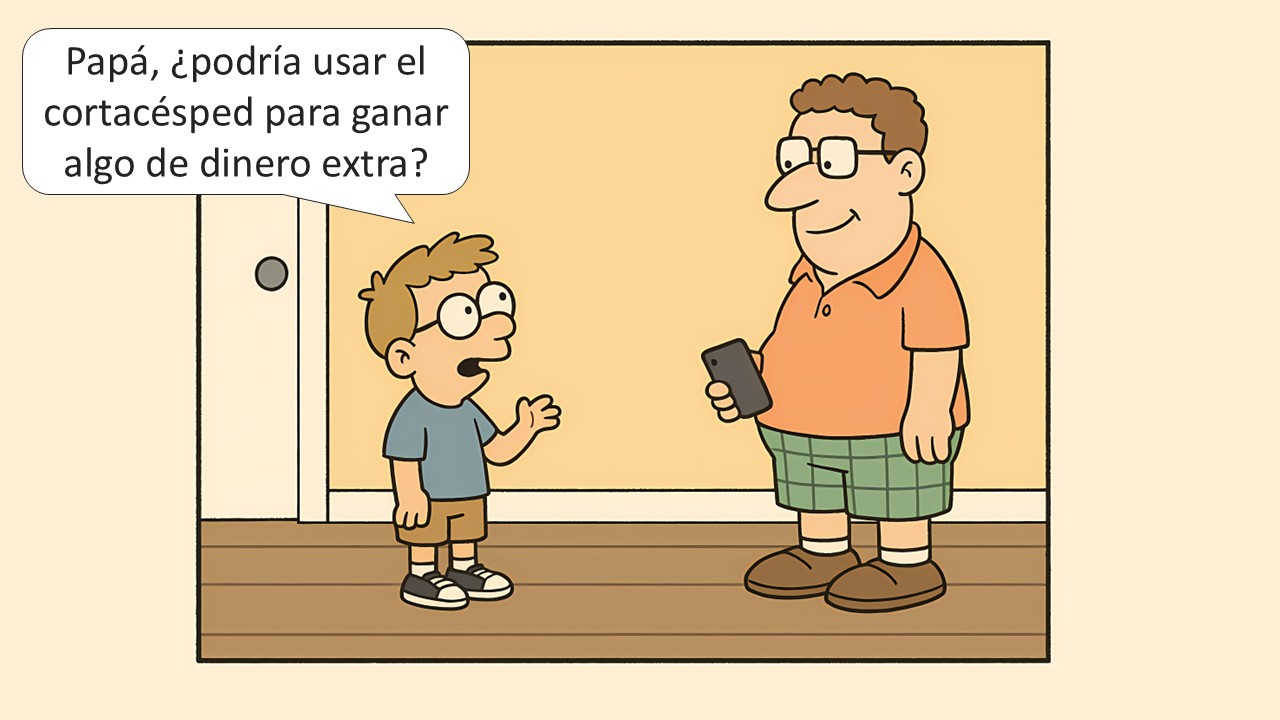Niño preguntando a su padre