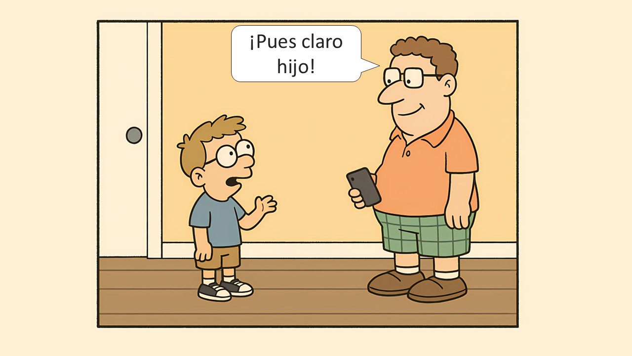 Padre feliz asintiendo